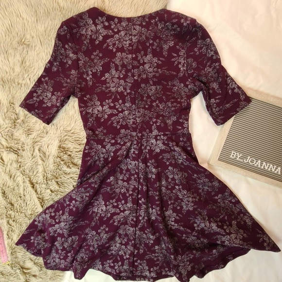 *BLUE RAIN* Purple and Silver Brocade Fit and Flare - Picture 5 of 7